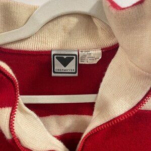 Red Obermeyer Pullover Zipper Sweater – Warmth Meets Timeless Style